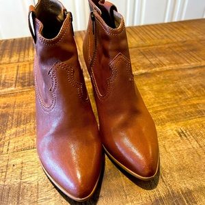 Frye cognac booties. Worn only twice. I don’t know the name of this style.